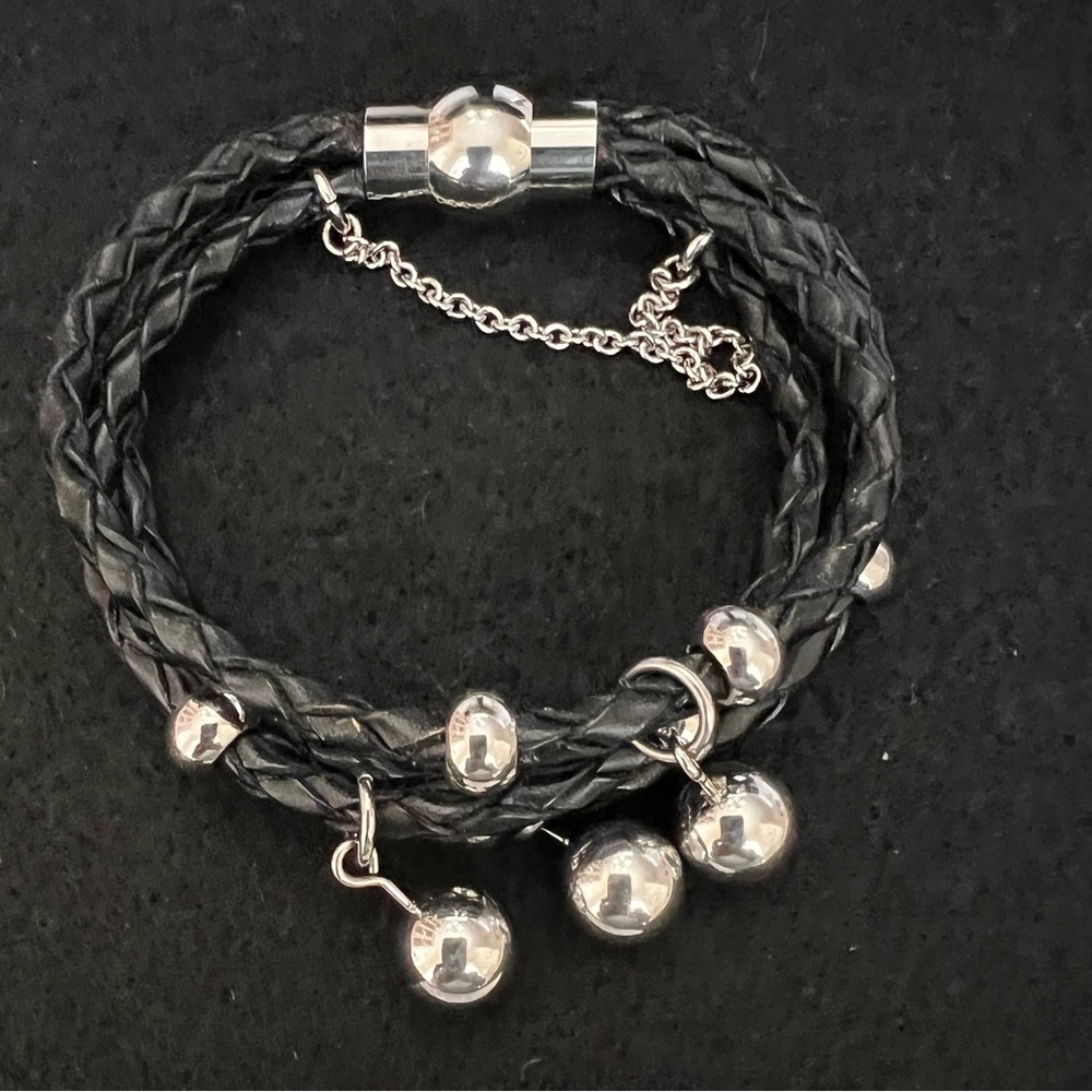 Leather & Stainless Steel Braided Bracelet